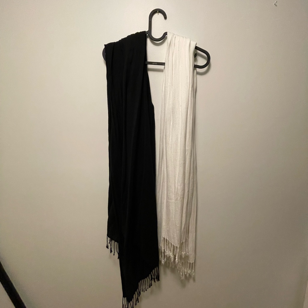 Black And White Scarves